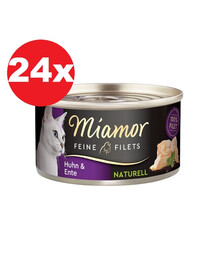 MIAMOR Feine Filets Naturell Chicken&Duck 24x80g kurczak i kaczka w sosie własnym