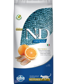 FARMINA N&D Ocean Adult Cat Neutered 10 kg salmone, farro, avena e arancia