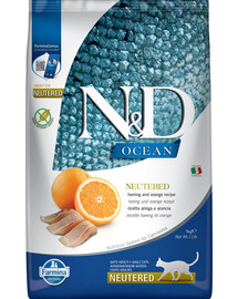 FARMINA N&D Ocean Adult Cat Neutered Herring & Orange 5 kg