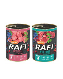 DOLINA NOTECI RAFI Junior mélange de saveurs (veau, agneau) 36x400g nourriture humide pour chiots