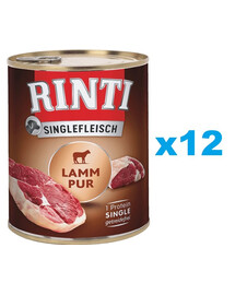 RINTI Singlefleisch Lamb Pure agnello monoproteico 12 x 800g