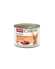 ANIMONDA Carny Kitten Veal&Chicken&Turkey 200 g vitello pollo e tacchino per gattini