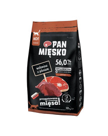PAN MIĘSKO Wołowina z jeleniem dla kota chrupki M 10kg