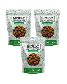 SIMPLY FROM NATURE Meat Balls Kulki z kaczką i warzywami dla psów 3x80 g