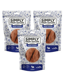 SIMPLY FROM NATURE Meat Strips Mięsne paski z królika dla psów 3x80 g