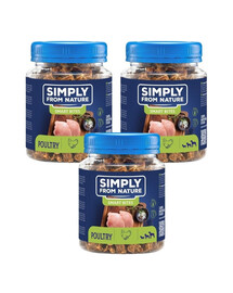 SIMPLY FROM NATURE Smart Bites Trenerki z drobiu dla psów 3x130 g