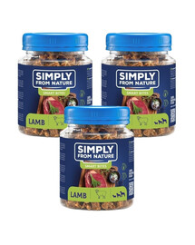 SIMPLY FROM NATURE Smart Bites Trenerki z jagnięciny dla psów 3x130 g