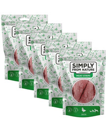 SIMPLY FROM NATURE Meat Strips Mięsne paski z kaczki dla psów 5x80 g