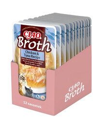 INABA CIAO Broth Bulion z kurczakiem i tuńczykiem dla kotów 12x40g