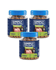 SIMPLY FROM NATURE Smart Bites Trenerki z indyka dla psów 3x130 g