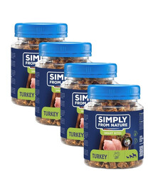 SIMPLY FROM NATURE Smart Bites Trenerki z indyka dla psów 4x130 g