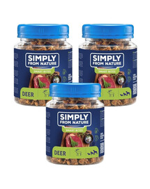 SIMPLY FROM NATURE Smart Bites Trenerki z jelenia dla psów 3x130 g