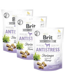 BRIT Care Dog Functional Snack Shrimp Anatistress Les friandises à base de crevettes pour lutter contre le stress 3x150 g