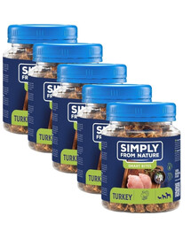 SIMPLY FROM NATURE Smart Bites Trenerki z indyka dla psów 5x130 g