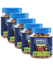 SIMPLY FROM NATURE Smart Bites Trenerki z jelenia dla psów 5x130 g