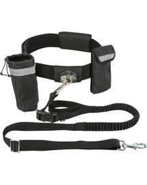 TRIXIE Ceinture de hanche avec laisse, noir