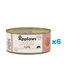 APPLAWS Cat Adult Tuna Fillet with Salmon in Jelly tuńczyk i łosoś w galarecie 6x70g