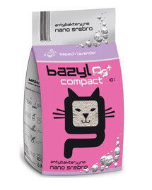 BAZYL Ag+ Compact Lavender litière de bentonite avec éléments d'argent, parfum de lavande 10L