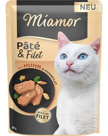 MIAMOR Pate et Filet avec Poulet morceaux de filet de poulet 85 g