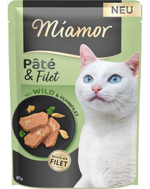 MIAMOR Pâté et filet avec morceaux de gibier 85 g