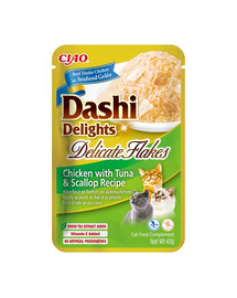 Cat Dashi Delights Delicate Flakes Kurczak, tuńczyk i przegrzebki 40g