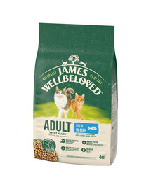 JAMES WELLBELOVED Adult Croquettes complètes pour chats adultes de 1 à 7 ans riches en poisson 4 kg