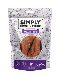 SIMPLY FROM NATURE Meat Strips - Bandes de viande poulet pour chiens - 80 g