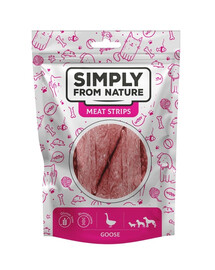 SIMPLY FROM NATURE Meat Strips - Bandes de viande d'oie pour chiens - 80 g