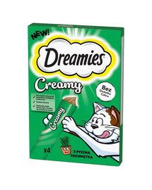 DREAMIES Nourriture complémentaire crémeuse avec de l'herbe à chat 4x10 g