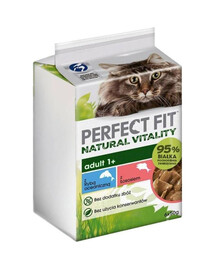 Natural Vitality Adult 1+ Ryba 6x50g saszetki z rybą oceaniczną i łososiem w sosie dla kotów