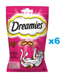 DREAMIES friandise pour chat avec du délicieux boeuf 6x60 g