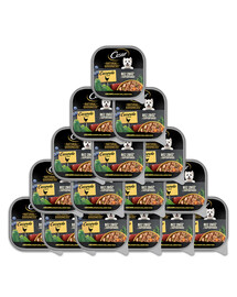 CESAR Nourriture humide complète pour chiens adultes avec du poulet, des courgettes, des baies et des herbes en sauce 16x100 g