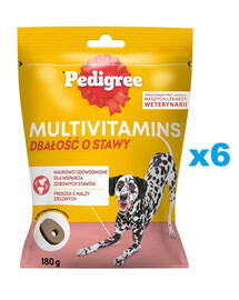 PEDIGREE Multivitamins Dbałość o stawy karma uzupełniająca na stawy dla dorosłych psów smak kurczaka 6x180 g