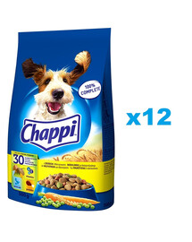 CHAPPI Croquettes pour chiens avec de la volaille et des légumes 12x500