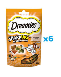DREAMIES ShakeUps Multivitamins 6x55g przysmak dla kota z kurczakiem, kaczką i kocimiętką