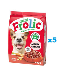 FROLIC Mini Naturally Irresistible 5x800 g półwilgotna karma dla psów małych ras ze świeżą wołowiną