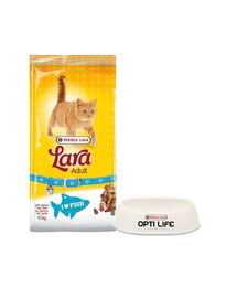 VERSELE-LAGA Lara adult salmon karma dla kotów z łososiem 10 kg +  Miska plastikowa dla kota GRATIS