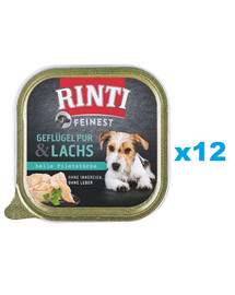 RINTI Feinest Poultry Pure&Salmon tacka drób i łosoś 12x150 g