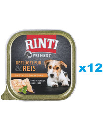 RINTI Feinest Poultry Pure&Rice tacka drób i ryż 12x150 g