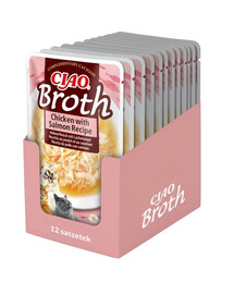 INABA CIAO Broth Bulion z kurczakiem i łososiem dla kotów 12x40g