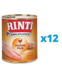 RINTI Singlefleisch Chicken Pure 12 x 400 g monoproteinowa kurczak