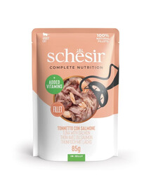 SCHESIR Jelly Adult Tuna&Salmon 85g Thon avec saumon en gelée