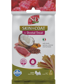 N&D Quinoa Dental Treat Skin Coat Duck Mini 60 g (7 szt) przysmak dentystyczny dla psów ras małych