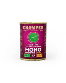 CHAMPER Gastro nourriture pour chien monoprotéine de dinde 400 g
