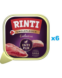 RINTI Singlefleisch Exclusive Duck Pure monobiałkowa karma z kaczką 6x150 g