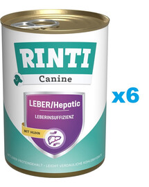 RINTI Canine Liver/Hepatic Chicken z kurczakiem 6x400 g