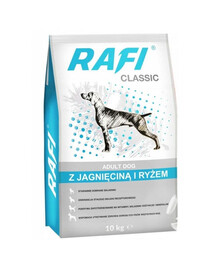 RAFI Classic z jagnięciną i ryżem dla psów 10 kg