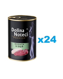 DOLINA NOTECI Premium Bogata w gęś dla kota 24x400 g