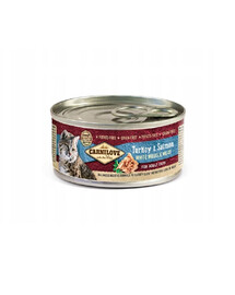 CARNILOVE Cat Dinde Saumon Croquettes pour chats à la dinde et au saumon 100 g