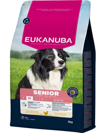 EUKANUBA Senior Medium Breeds Chicken nourriture sèche pour chiens âgés de races moyennes riche en poulet frais 3kg